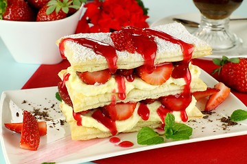 Image showing Strawberry Mille Feuille