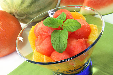 Image showing Melon orange salad