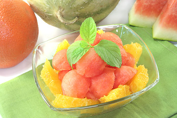 Image showing Melon orange salad