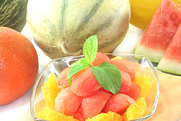 Image showing Melon orange salad