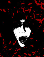 Image showing Scary And Bloody Creepy Women Face