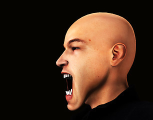 Image showing Very Angry Man Side Profile 