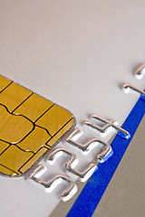 Image showing  gold chip of a credit card