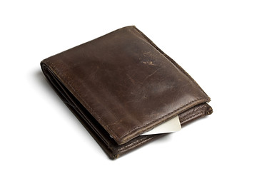 Image showing Brown wallet with credit card