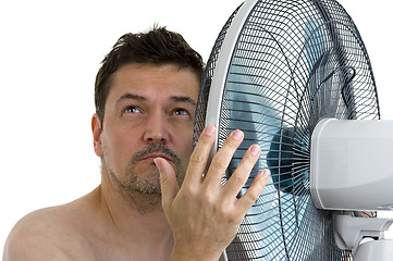 Image showing man with fan