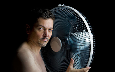 Image showing man with fan