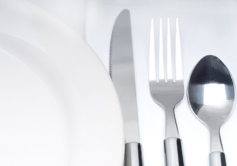 Image showing cutlery set on a table