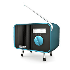 Image showing Turquoise retro radio