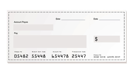 Image showing white dollar cheque