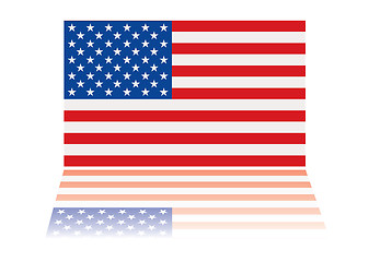 Image showing american flag reflection