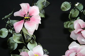 Image showing Rose  and white glass flowers