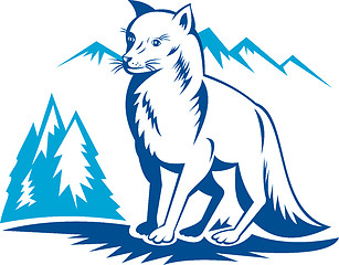 Image showing Fox with mountains in the background