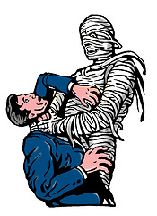 Image showing mummy strangling a man