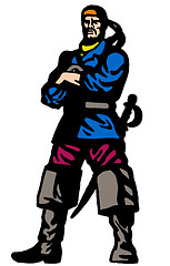 Image showing pirate standing arms crossed