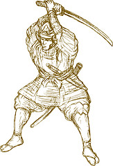 Image showing samurai warrior with sword 