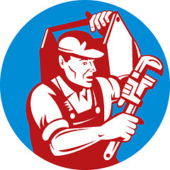 Image showing Plumber with monkey wrench