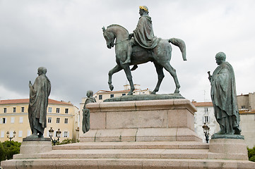 Image showing statue Napoleon and his brothers Diamant Square Ajaccio Corsica