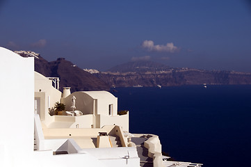 Image showing house over mediterranean sea caldera santorini greece