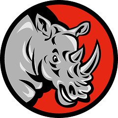 Image showing angry rhino head