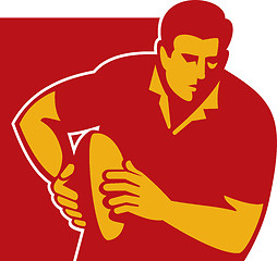Image showing rugby player running with the ball