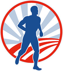 Image showing runner with sunburst