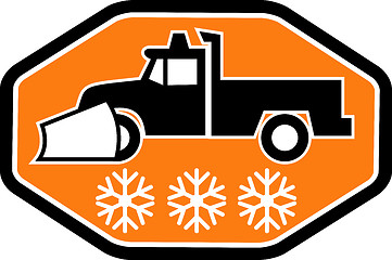 Image showing Snow plow truck with snowflake 