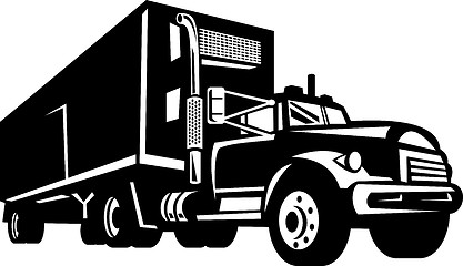 Image showing truck with container van trailer