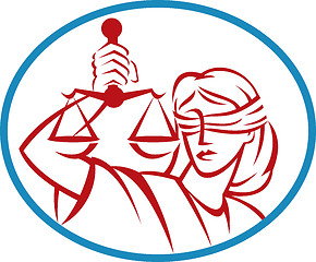 Image showing Lady holding up scales of justice