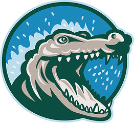 Image showing Angry crocodile or alligator head 