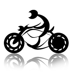 Image showing Motorcyclist on Bike