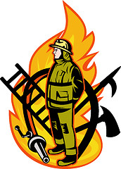 Image showing Firefighter fireman
