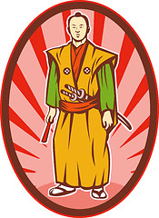 Image showing Samurai warrior with katana sword