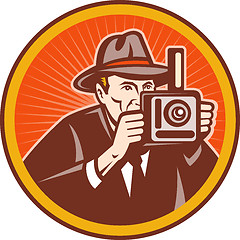 Image showing Photographer vintage camera