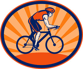 Image showing Triathlon athlete cycling