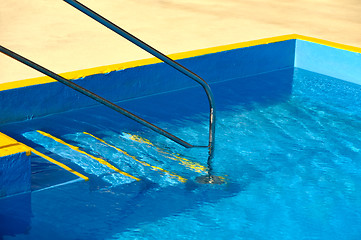 Image showing Steps into a swimming pool - detail