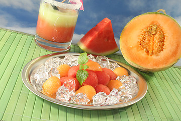 Image showing Melon on ice