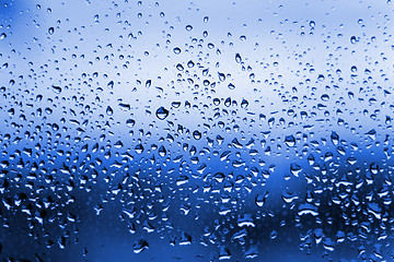 Image showing Blue Water Droplets Condensation