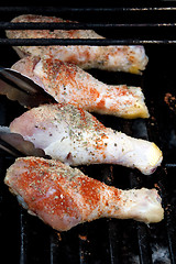 Image showing Chicken Drumsticks on the Grill