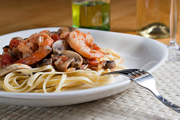 Image showing Shrimp Scampi Pasta Dish