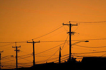 Image showing Power Line Silhouettes