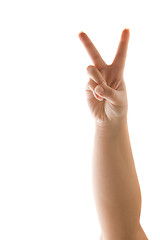 Image showing Hand Showing a Peace Sign