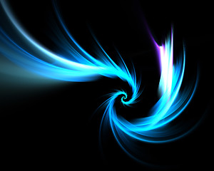 Image showing Blue Fractal Plasma Vortex