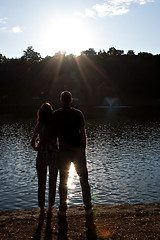 Image showing Back Lit Couple Silhouette