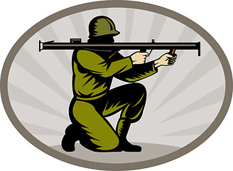 Image showing soldier aiming a bazooka