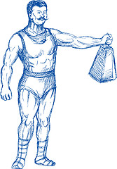 Image showing strongman holding up heavy weight