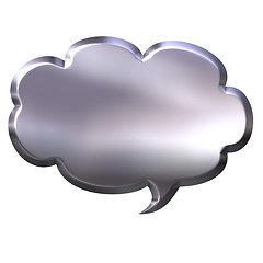 Image showing 3D Silver Speech Bubble