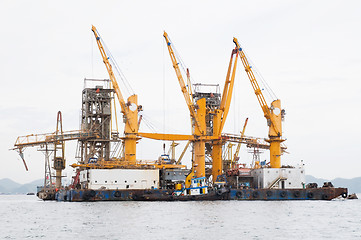 Image showing Floating industrial harbour