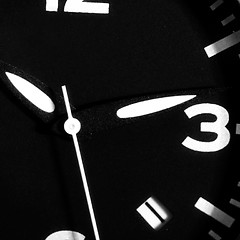 Image showing Black and white clock.