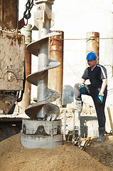 Image showing piling construction works