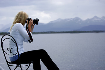 Image showing Female photographer